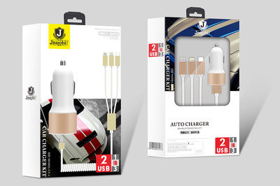 汽車(chē)USB充電器及數(shù)據(jù)線包裝的平面設(shè)計(jì)藝術(shù)